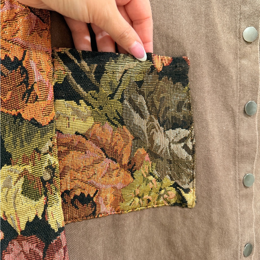 POL Brown Tapestry Button Up Jacket Size L - Picture 3 of 9